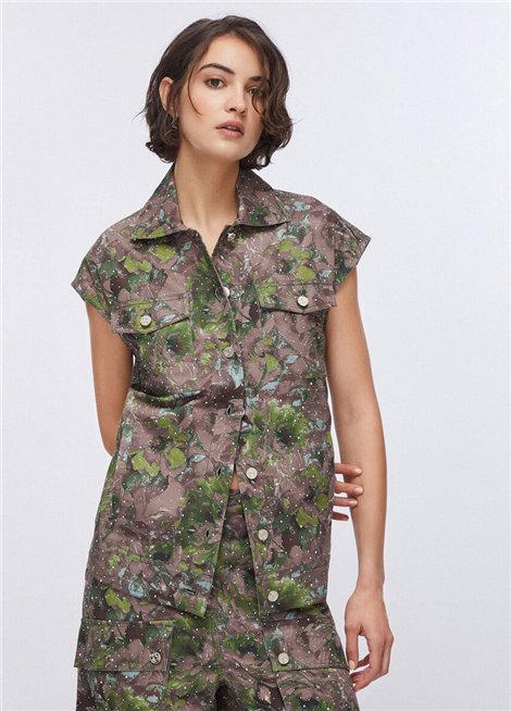 Liu Jo Camisa sin mangas estampado verde