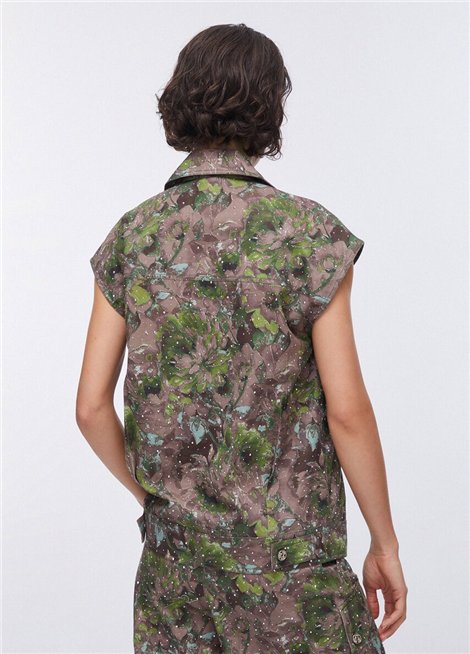 Liu Jo Camisa sin mangas estampado verde