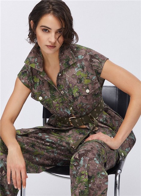 Liu Jo Camisa sin mangas estampado verde