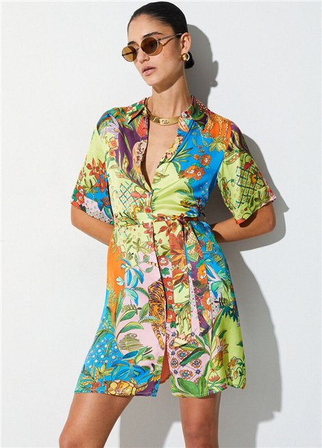 Liu Jo Vestido corto de raso estampado