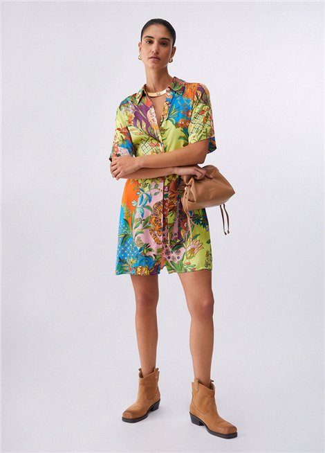 Liu Jo Vestido corto de raso estampado