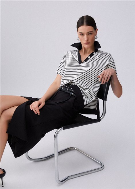 Liu Jo Blusa con solapa y botones joya