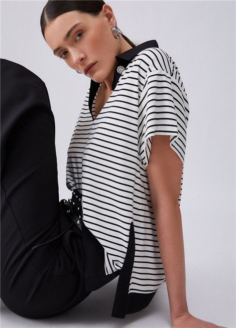 Liu Jo Blusa con solapa y botones joya