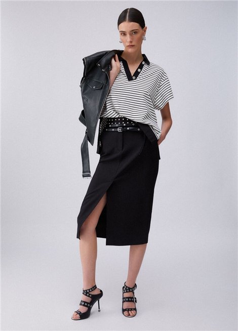 Liu Jo Blusa con solapa y botones joya