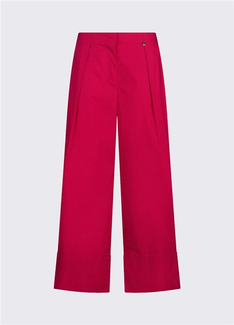 Liu Jo Pantalón color fresa de pernera ancha