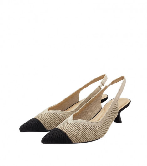 Uma Parker Zapato destalonado en tejido beige