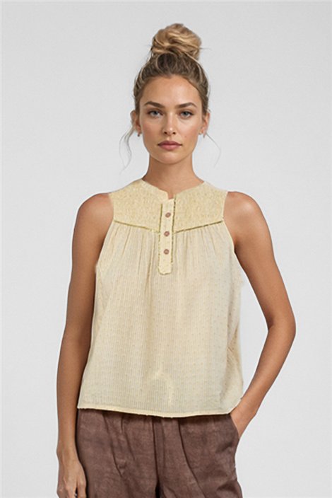 GOA GOA Top amarillo fruncido Blousin