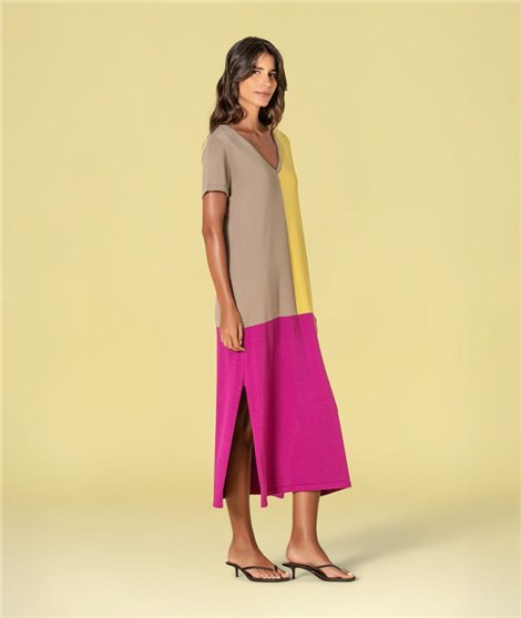 Ruga Vestido de punto tricolor