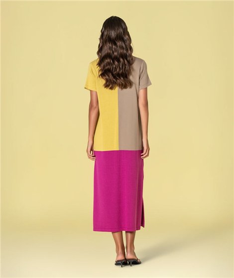 Ruga Vestido de punto tricolor