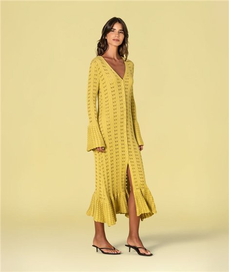 Ruga Vestido de punto con detalle avolantado