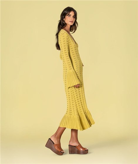 Ruga Vestido de punto con detalle avolantado