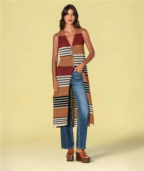 Ruga Vestido de punto crochet multicolor