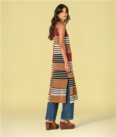 Ruga Vestido de punto crochet multicolor