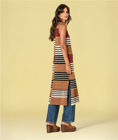 Ruga Vestido de punto crochet multicolor