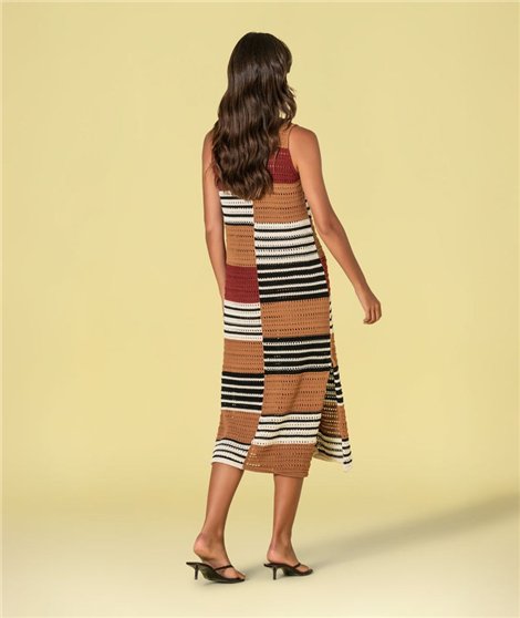 Ruga Vestido de punto crochet multicolor