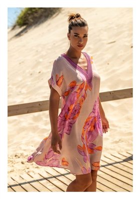 Scusi Vestido midi estampado fucsia