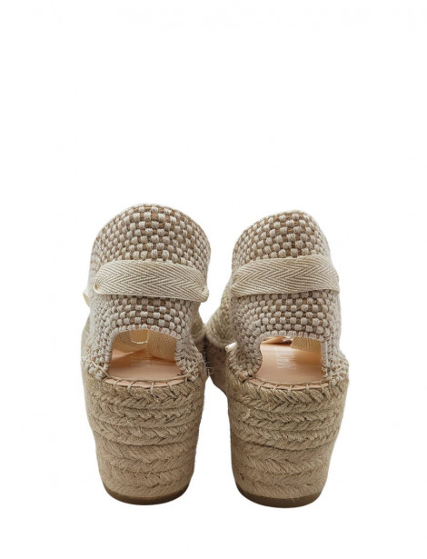 Macarena Cuña de esparto beige crochet