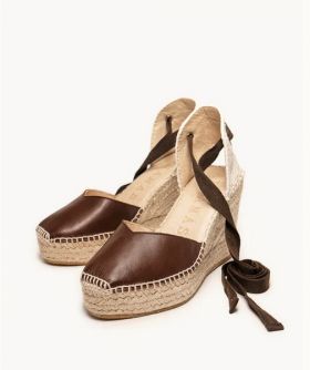 ALHAMAS Cuña Romero de napa marrón