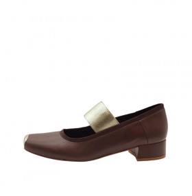 Vosso Moda Zapato de piel con banda elástica oro