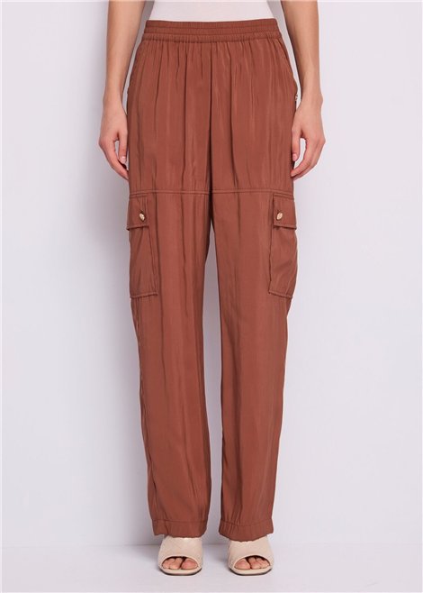GAUDI Pantalón ligero cargo marrón