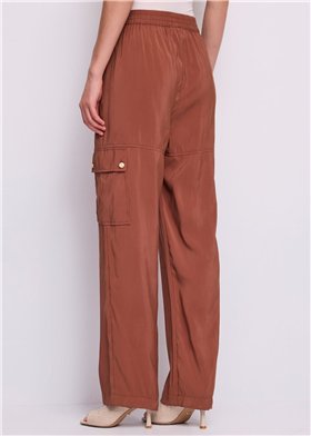 GAUDI Pantalón ligero cargo marrón