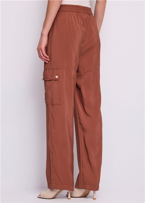 GAUDI Pantalón ligero cargo marrón