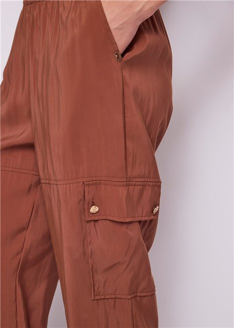 GAUDI Pantalón ligero cargo marrón