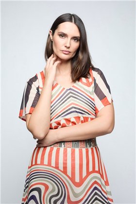 Mercedes De Miguel Blusa Mosaico print