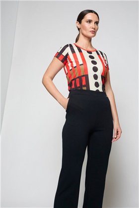 Mercedes De Miguel Blusa mosaico y lunares