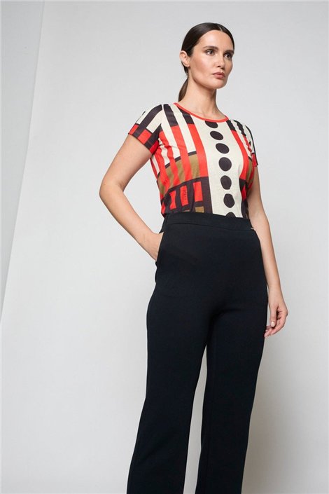 Mercedes De Miguel Blusa mosaico y lunares