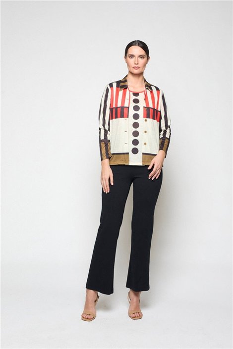 Mercedes De Miguel Blusa mosaico y lunares