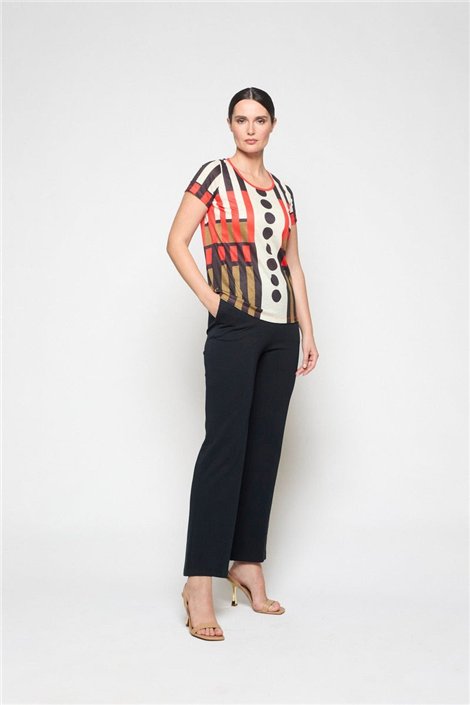 Mercedes De Miguel Blusa mosaico y lunares
