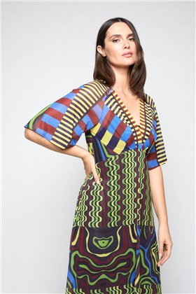 Mercedes De Miguel Vestido mosaico