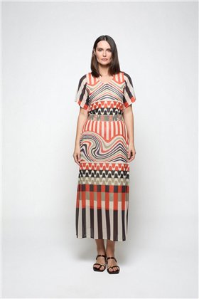 Mercedes De Miguel Falda mosaico print