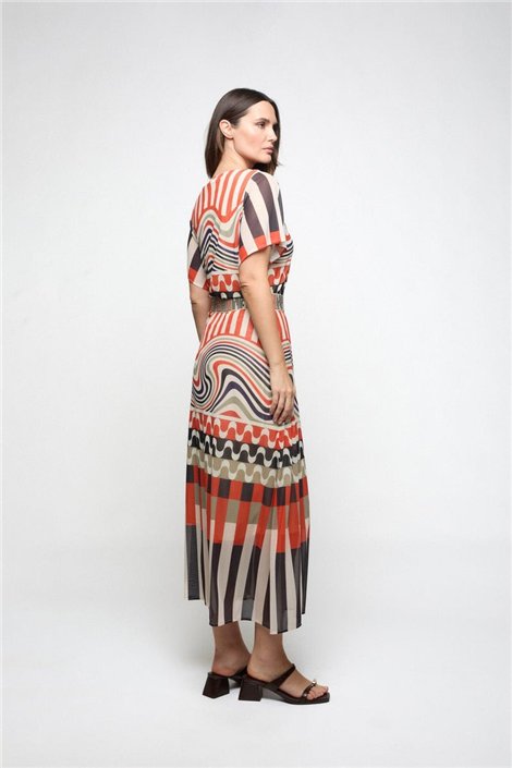 Mercedes De Miguel Falda mosaico print