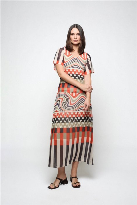 Mercedes De Miguel Falda mosaico print