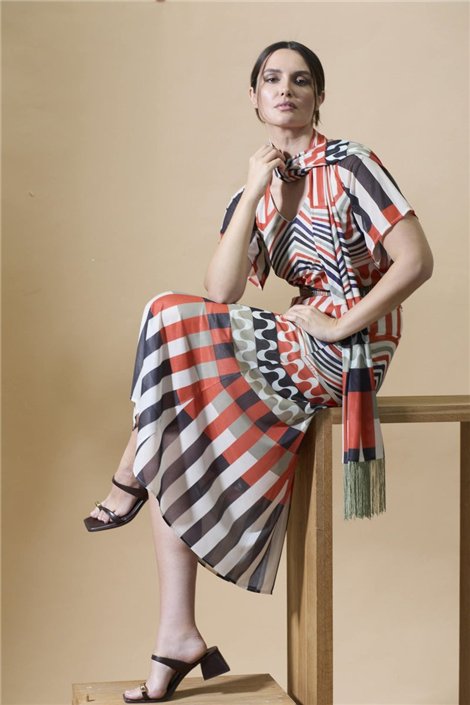 Mercedes De Miguel Falda mosaico print