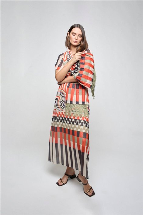Mercedes De Miguel Falda mosaico print