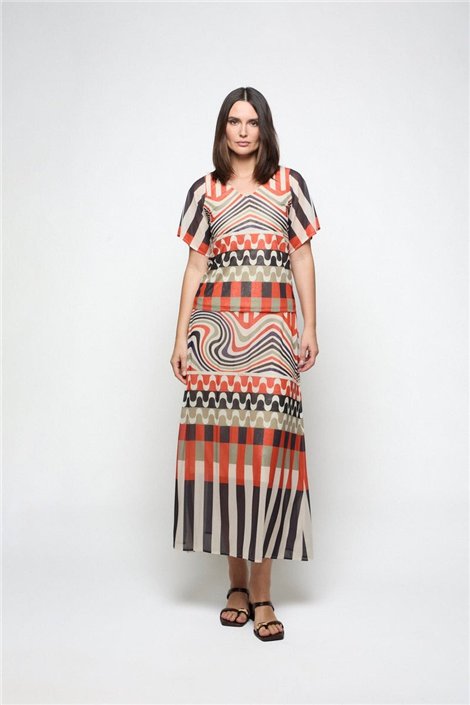 Mercedes De Miguel Falda mosaico print