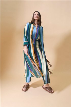 Mercedes De Miguel Vestido camisero de rayas Lilian