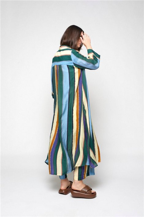 Mercedes De Miguel Vestido camisero de rayas Lilian