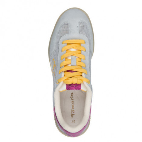 Tamaris Sneaker gris en serraje con detalle malla