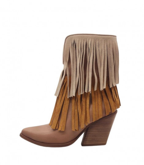 Felmini Botas cowboy de tacón con flecos
