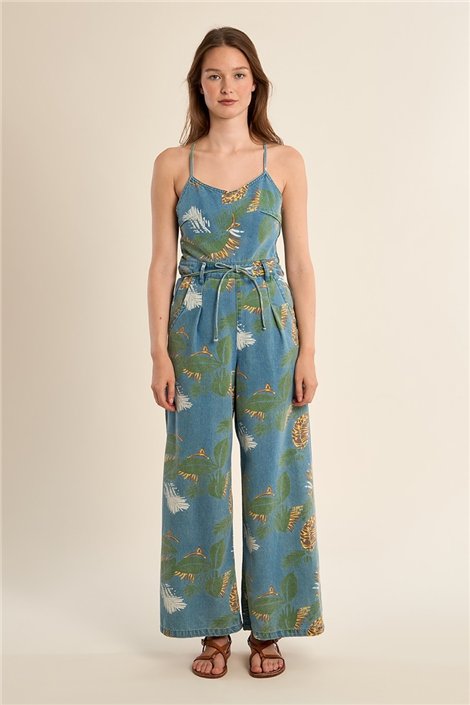 Molly Braken Mono vaquero de tirantes con estampado