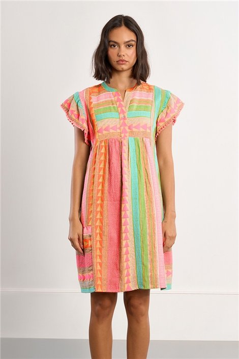 Lili Sidonio Vetido corto desflecado multicolor