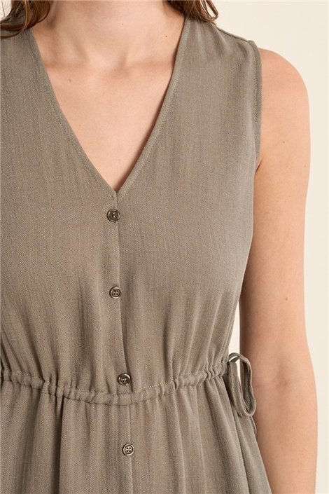 Molly Braken Vetido midi kaki con lazada