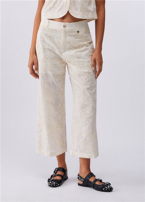 Liu Jo Pantalón de muselina con bordados