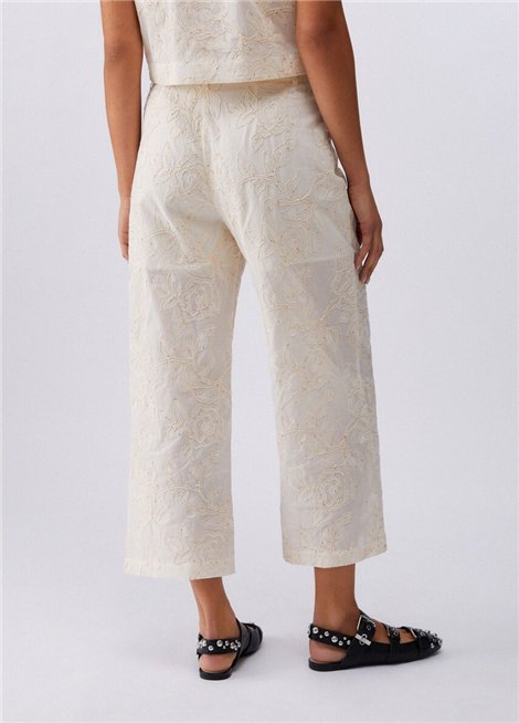 Liu Jo Pantalón de muselina con bordados