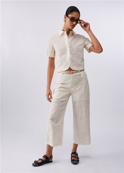 Liu Jo Pantalón de muselina con bordados
