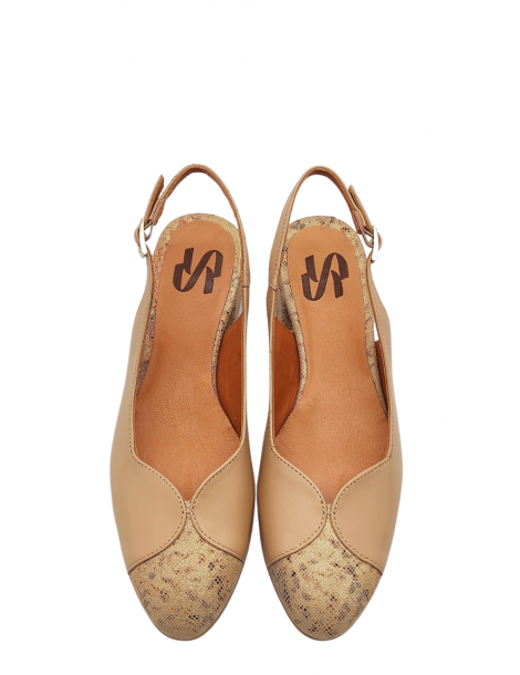 Vosso Moda Zapato destalonado con detalle estampado brillo